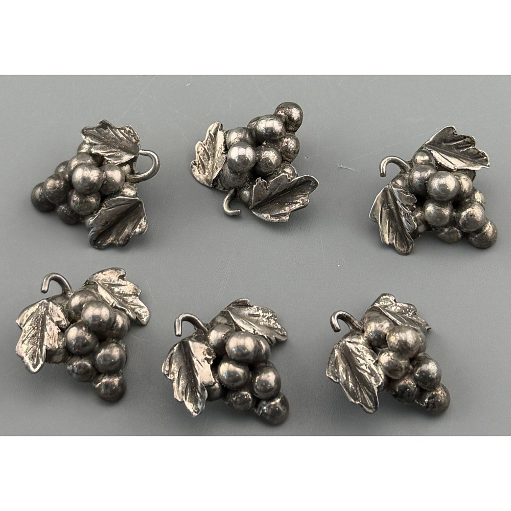 Vintage Taxco Sterling Silver Grape Cluster Charms Lot 6 Mexico 94% Silver XRF